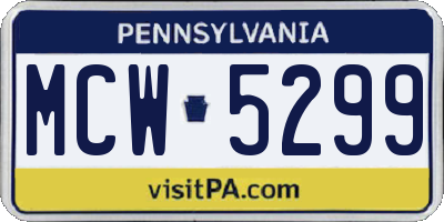 PA license plate MCW5299
