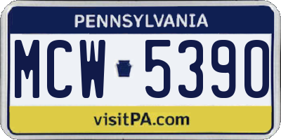 PA license plate MCW5390