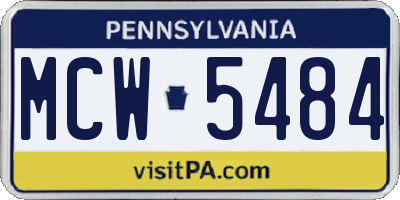 PA license plate MCW5484