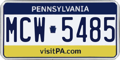 PA license plate MCW5485