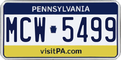 PA license plate MCW5499
