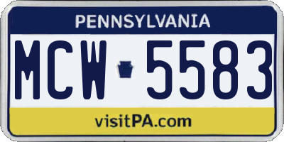 PA license plate MCW5583