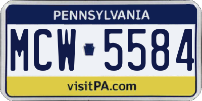 PA license plate MCW5584
