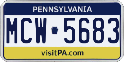 PA license plate MCW5683