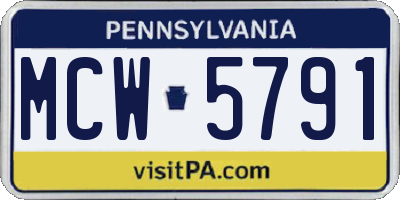 PA license plate MCW5791