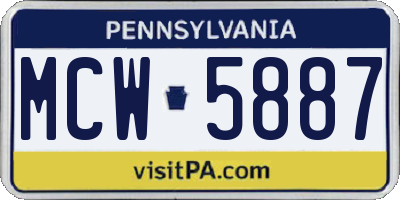 PA license plate MCW5887