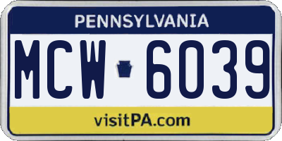 PA license plate MCW6039