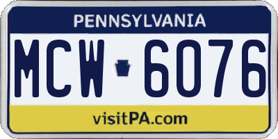 PA license plate MCW6076