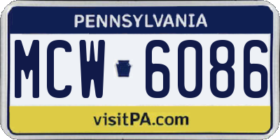 PA license plate MCW6086