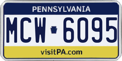 PA license plate MCW6095