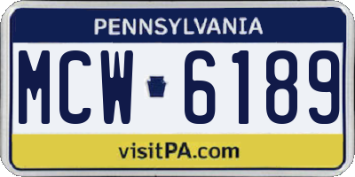 PA license plate MCW6189