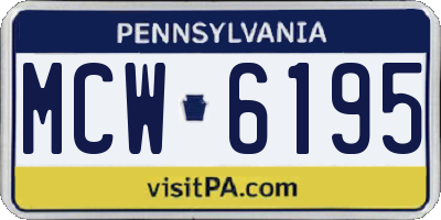 PA license plate MCW6195