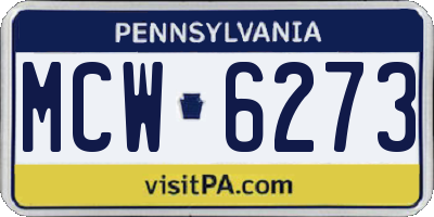 PA license plate MCW6273
