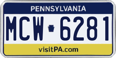 PA license plate MCW6281