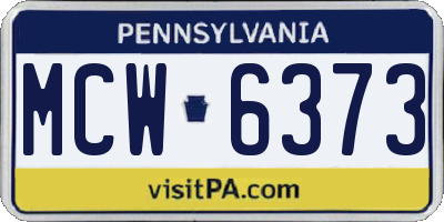 PA license plate MCW6373