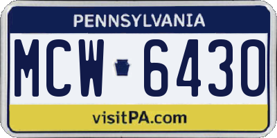PA license plate MCW6430
