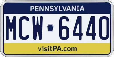 PA license plate MCW6440
