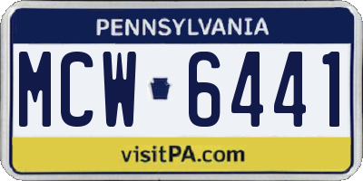PA license plate MCW6441