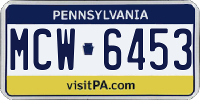 PA license plate MCW6453