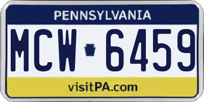 PA license plate MCW6459
