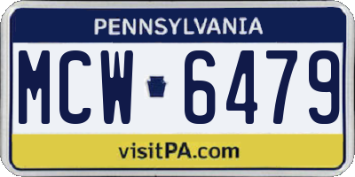 PA license plate MCW6479