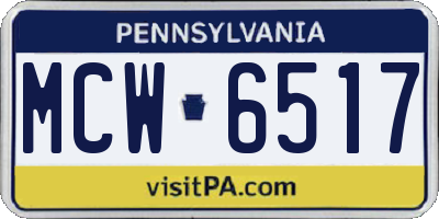 PA license plate MCW6517