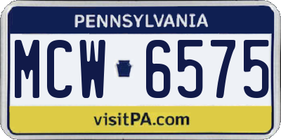 PA license plate MCW6575