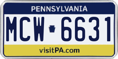 PA license plate MCW6631