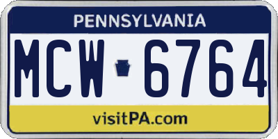 PA license plate MCW6764