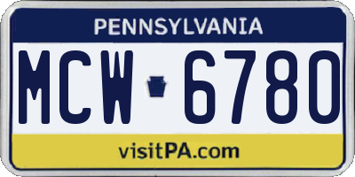 PA license plate MCW6780