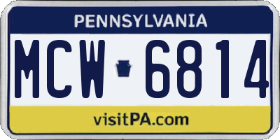 PA license plate MCW6814