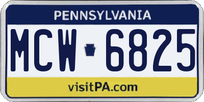 PA license plate MCW6825