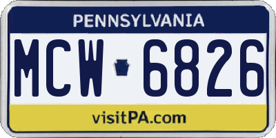 PA license plate MCW6826