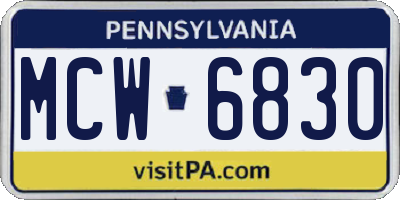 PA license plate MCW6830