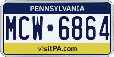 PA license plate MCW6864