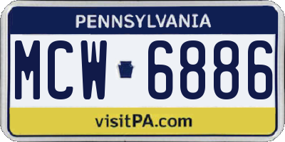 PA license plate MCW6886