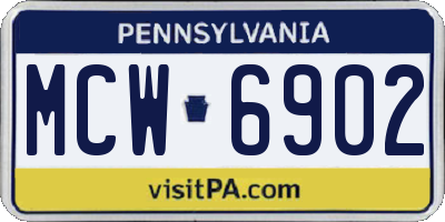 PA license plate MCW6902