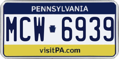 PA license plate MCW6939