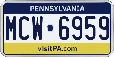 PA license plate MCW6959