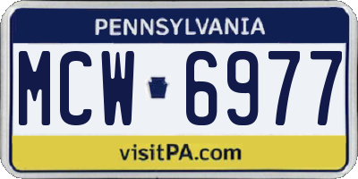 PA license plate MCW6977