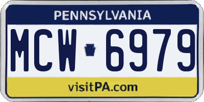PA license plate MCW6979
