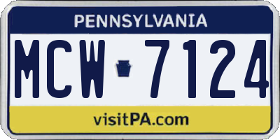 PA license plate MCW7124