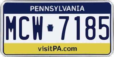 PA license plate MCW7185