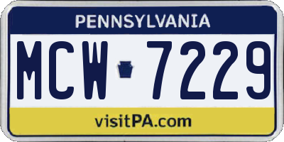 PA license plate MCW7229