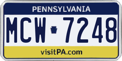 PA license plate MCW7248