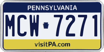 PA license plate MCW7271