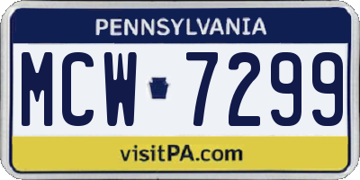 PA license plate MCW7299