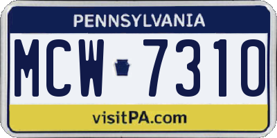 PA license plate MCW7310
