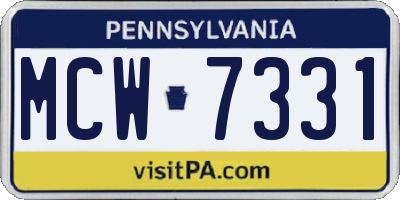 PA license plate MCW7331