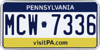 PA license plate MCW7336